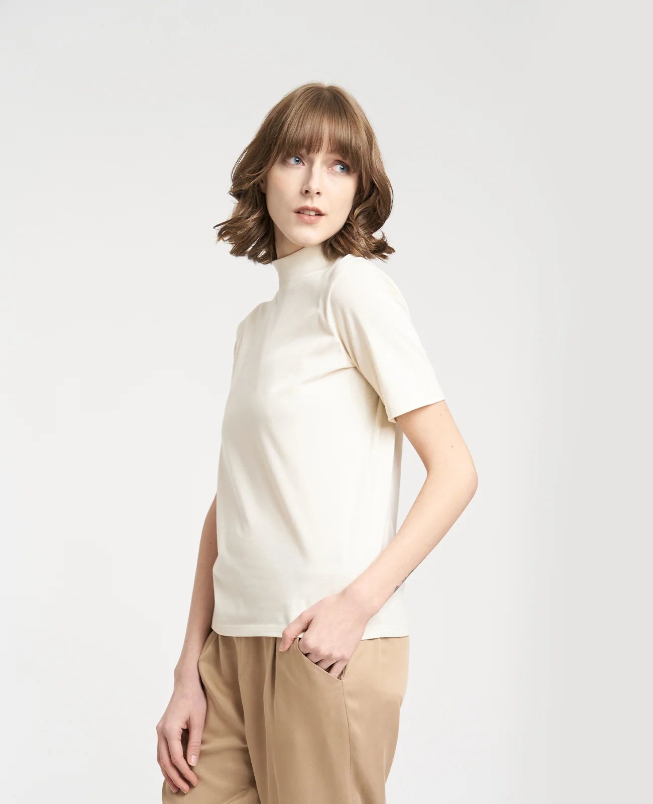 Supima High Neck Tee