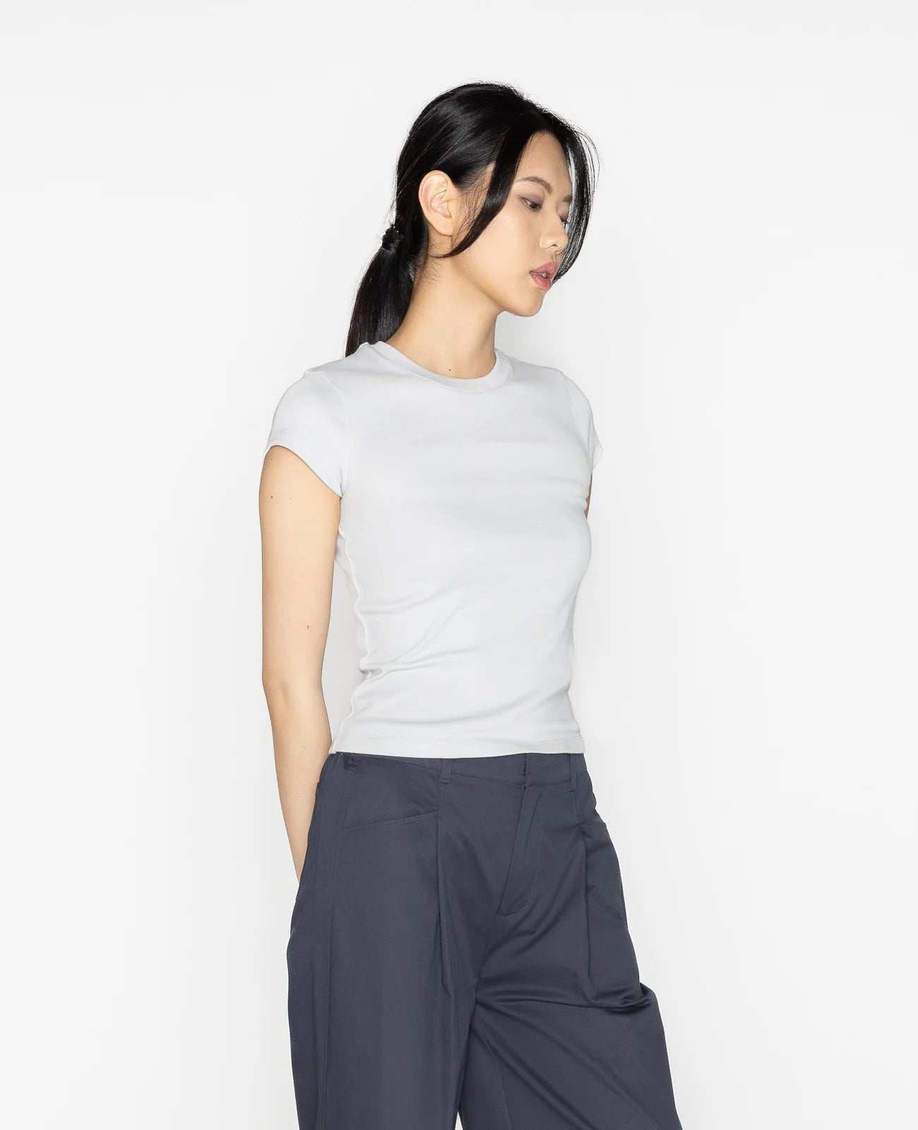 Supima Cap Sleeve Ribbed Tee