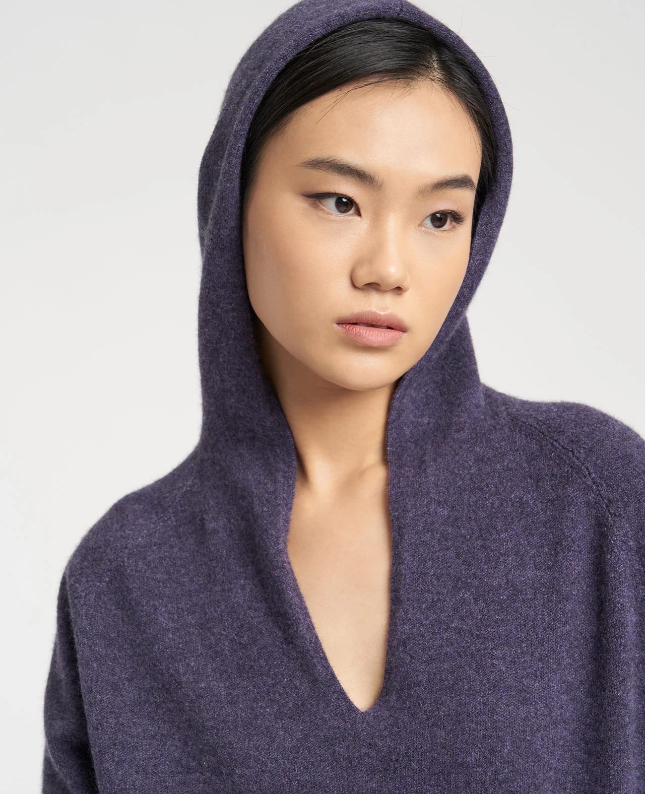 Cashmere V-Neck Hoodie