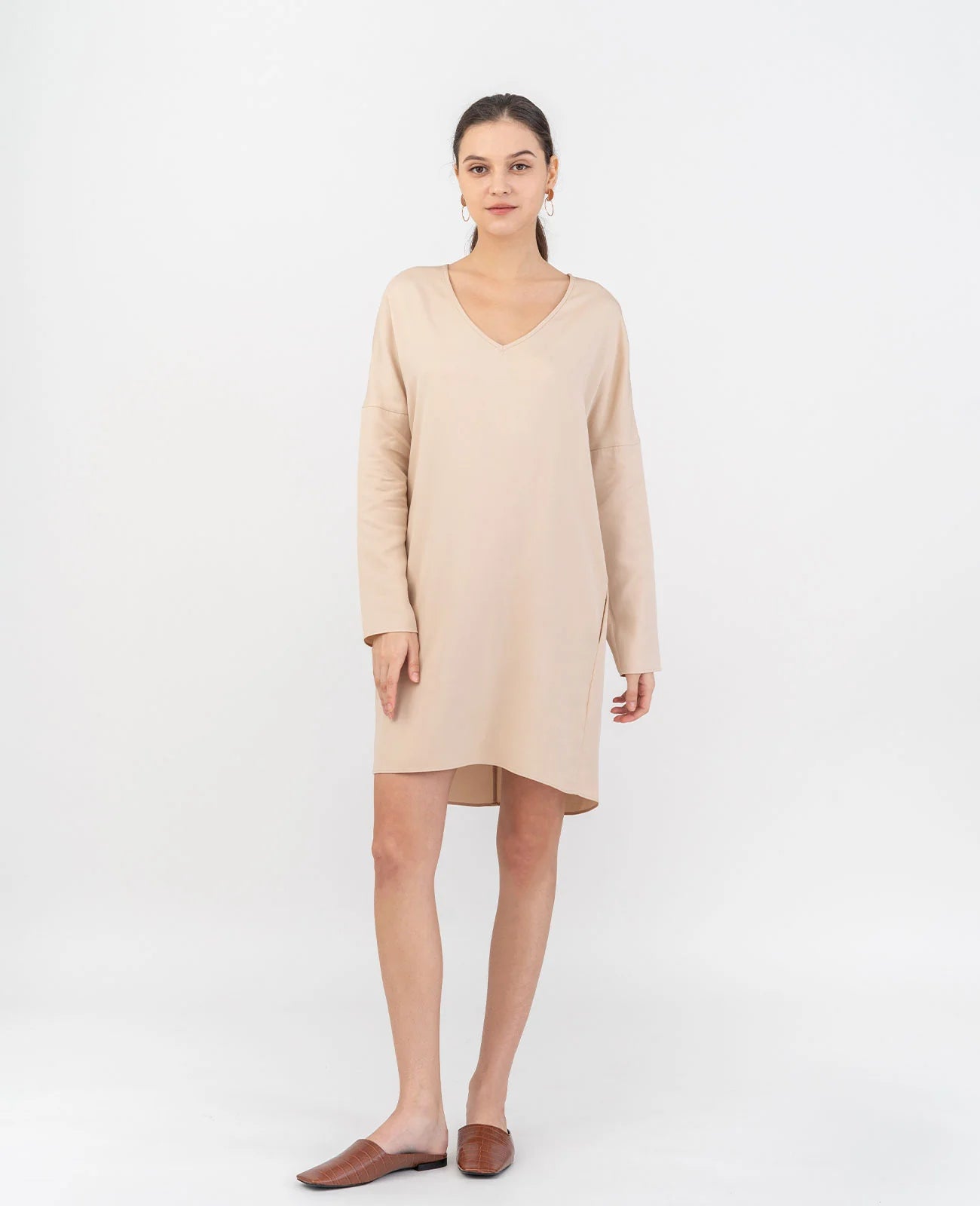 Tencel V-Neck Cocoon Dress