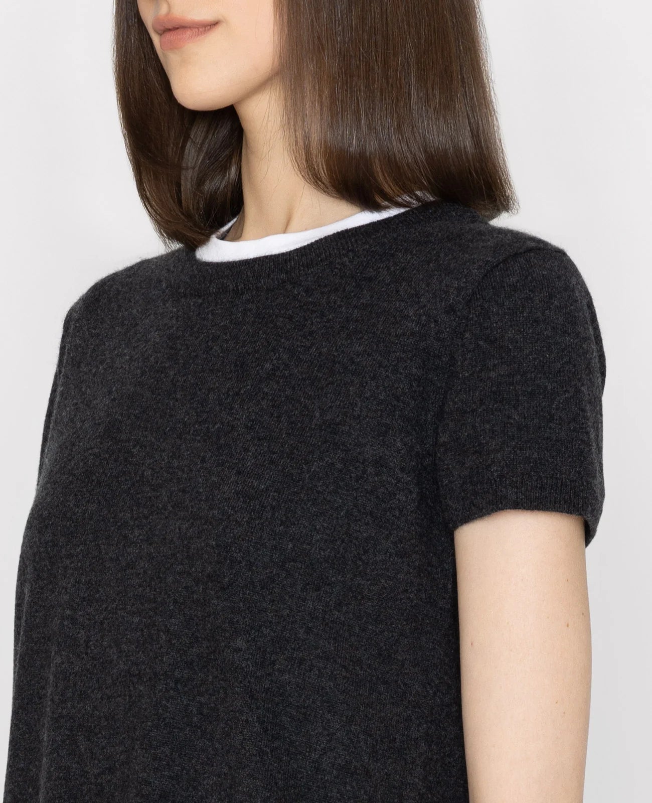 Cashmere 2-Way Short Sleeve Sweater