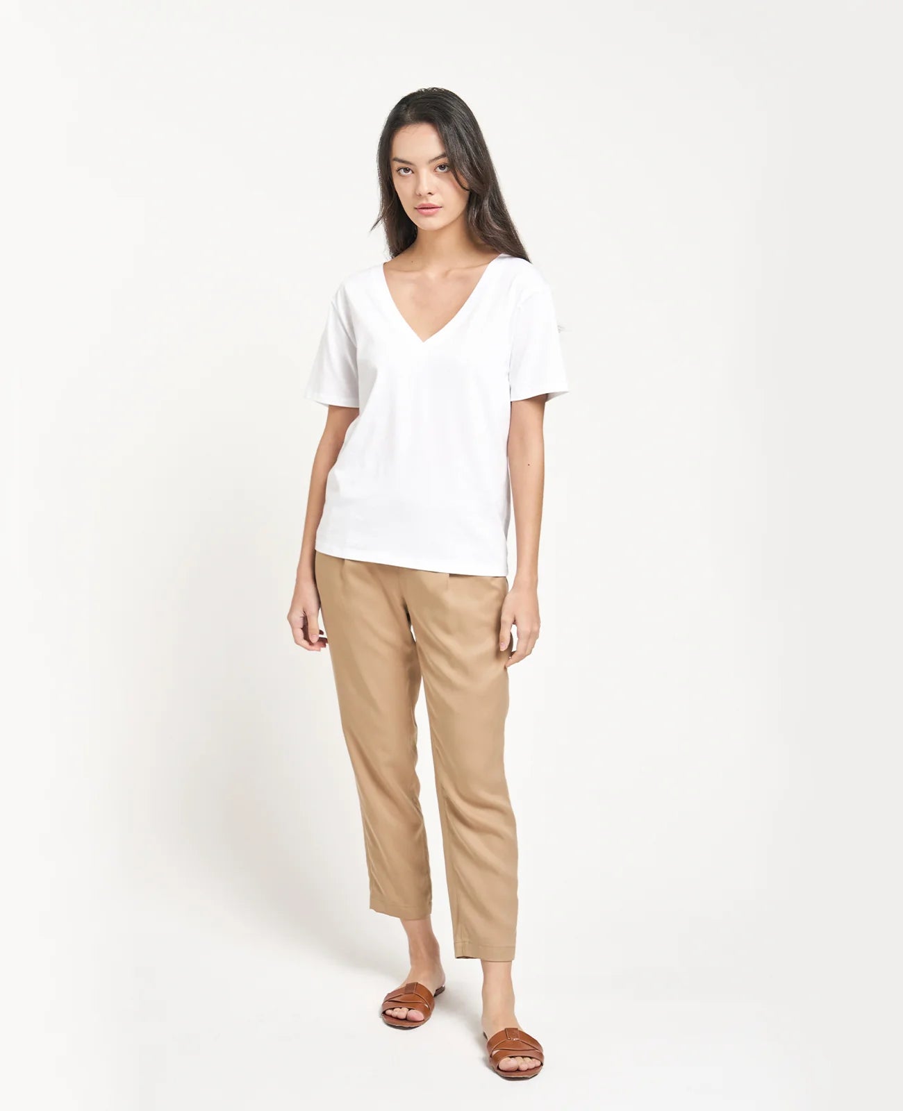 Supima Double V Neck Tee