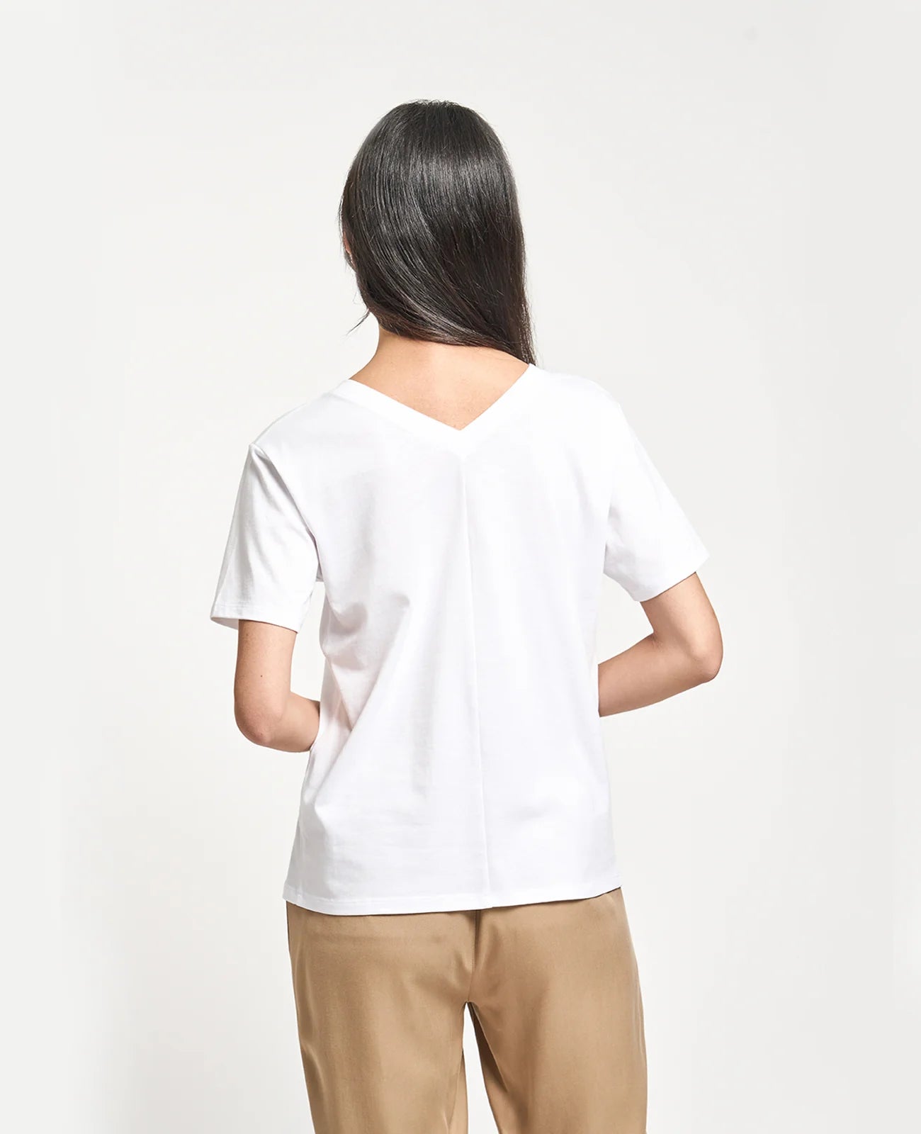 Supima Double V Neck Tee