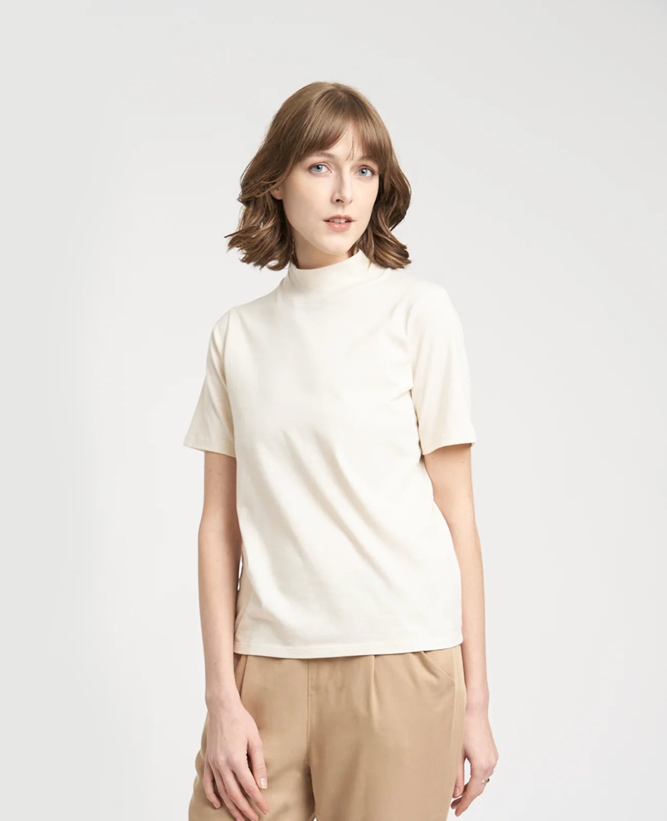 Supima High Neck Tee