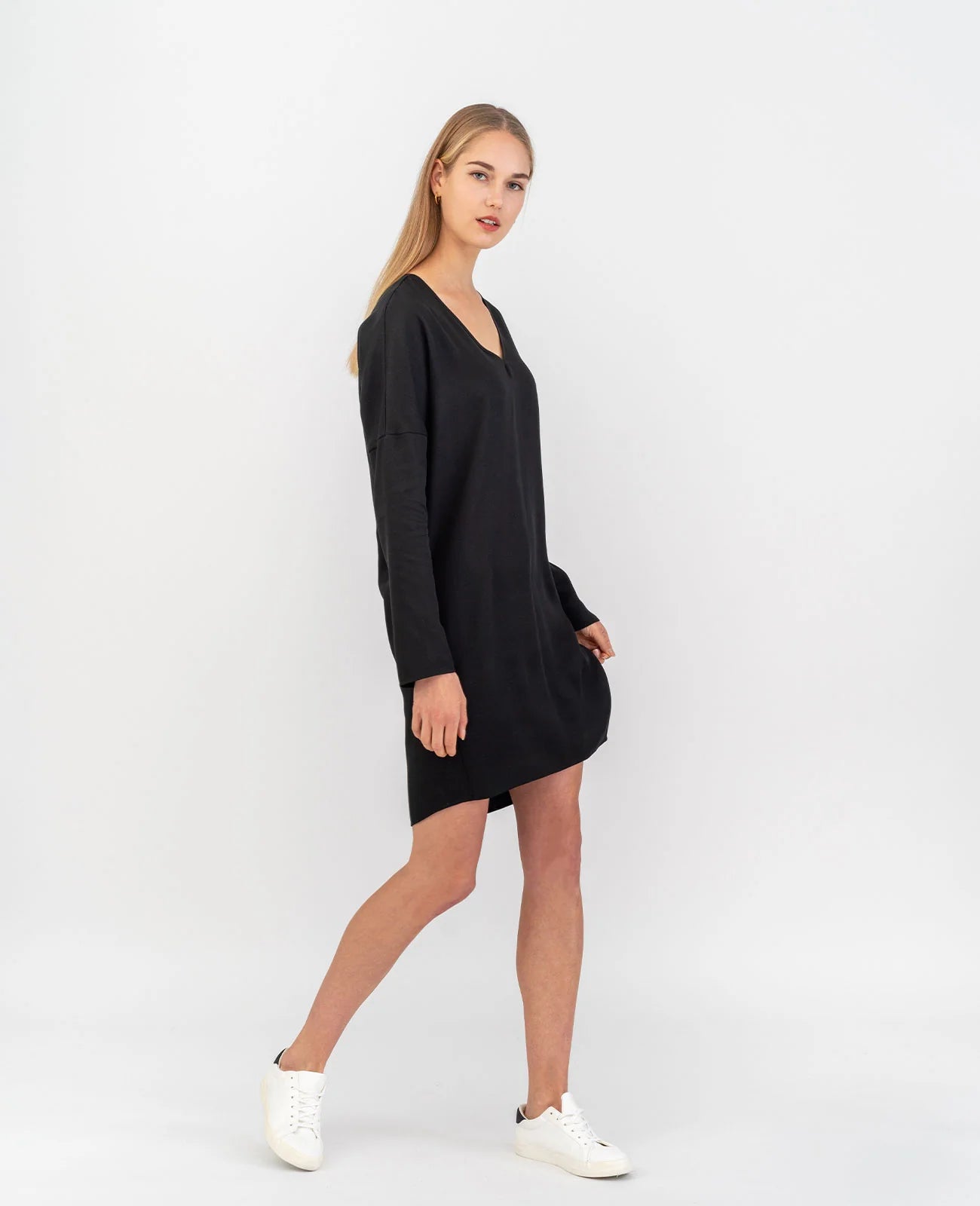 Tencel V-Neck Cocoon Dress