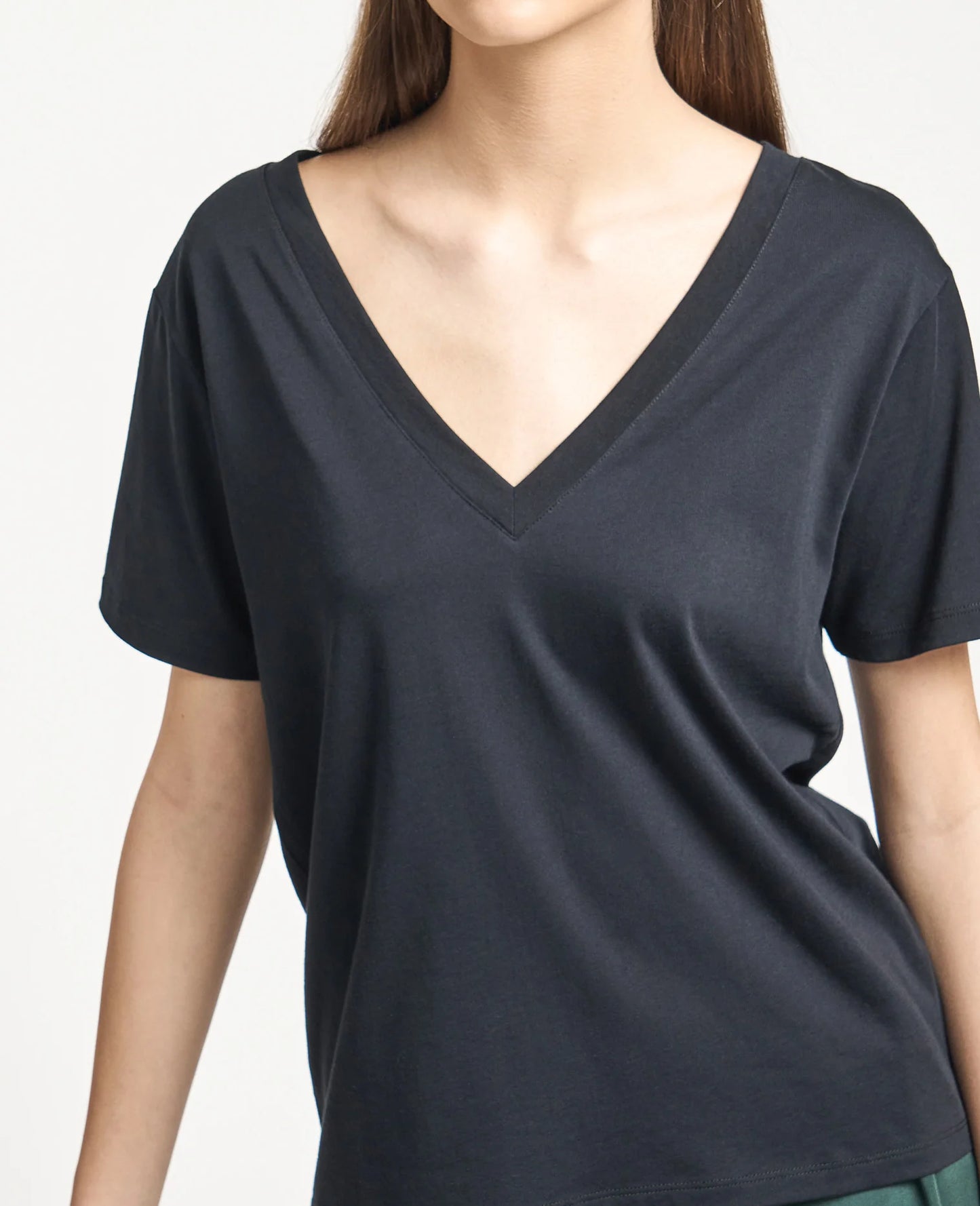 Supima Double V Neck Tee