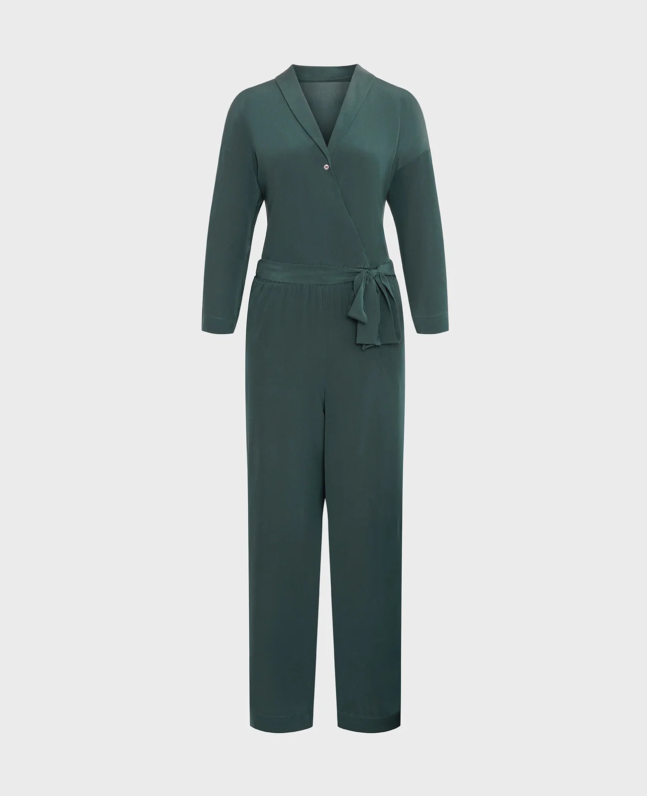 Silk Wrap Front Jumpsuit