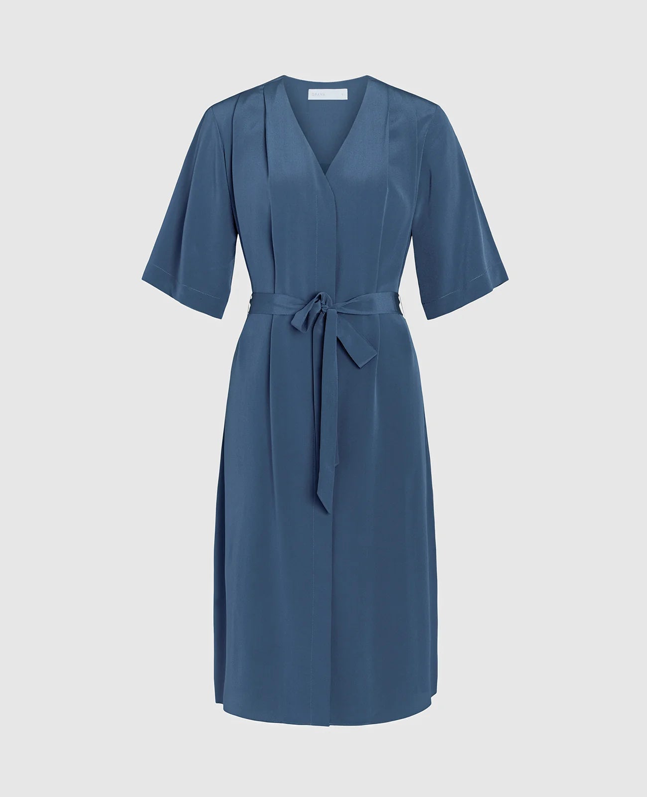 Silk V-neck Shirt Dress