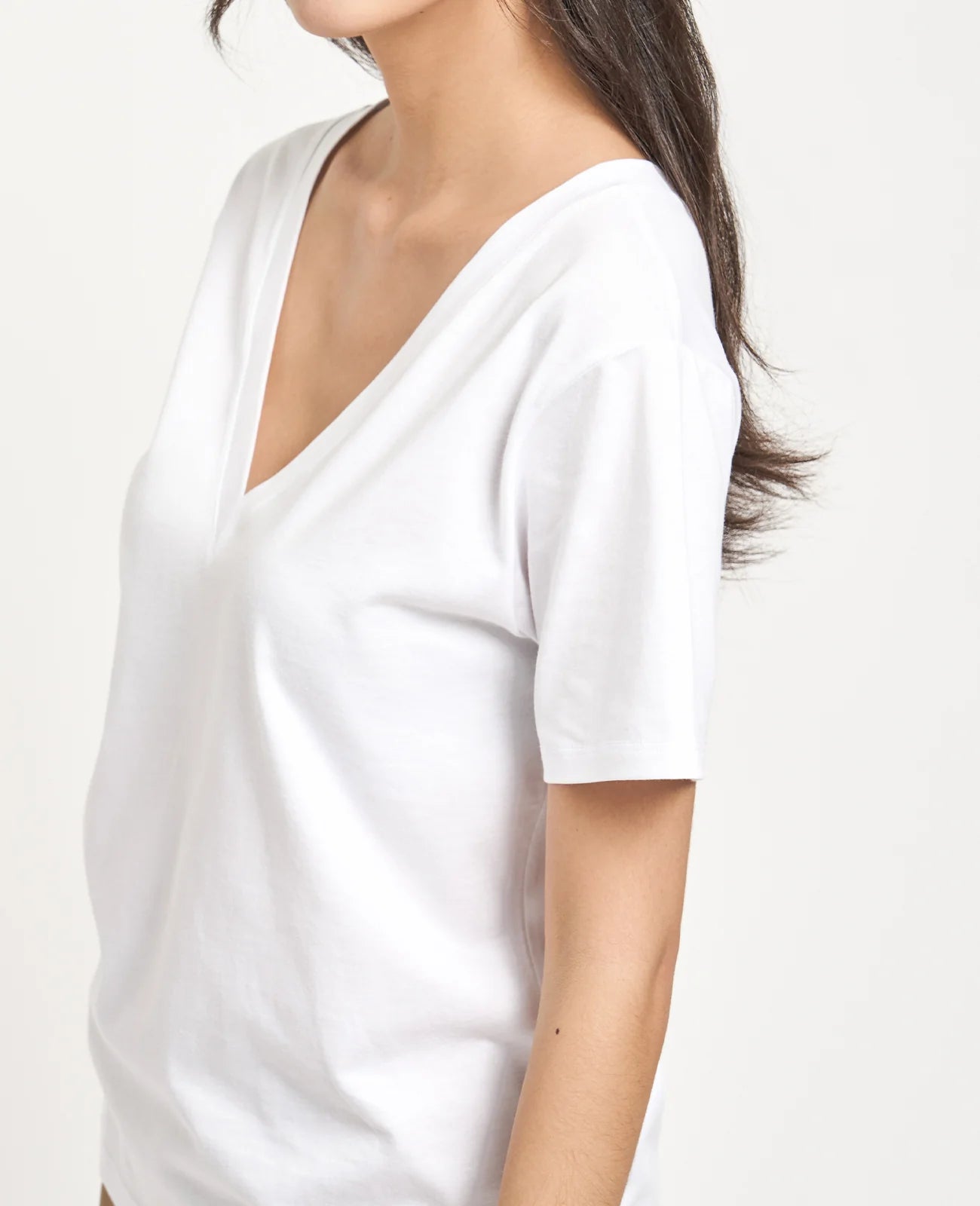 Supima Double V Neck Tee