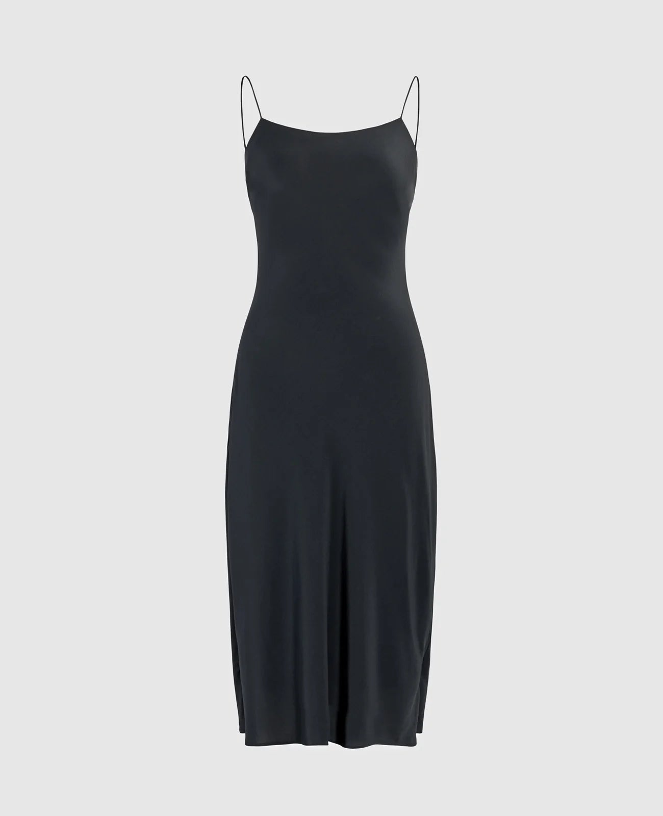Silk Straight Neck Slip Dress
