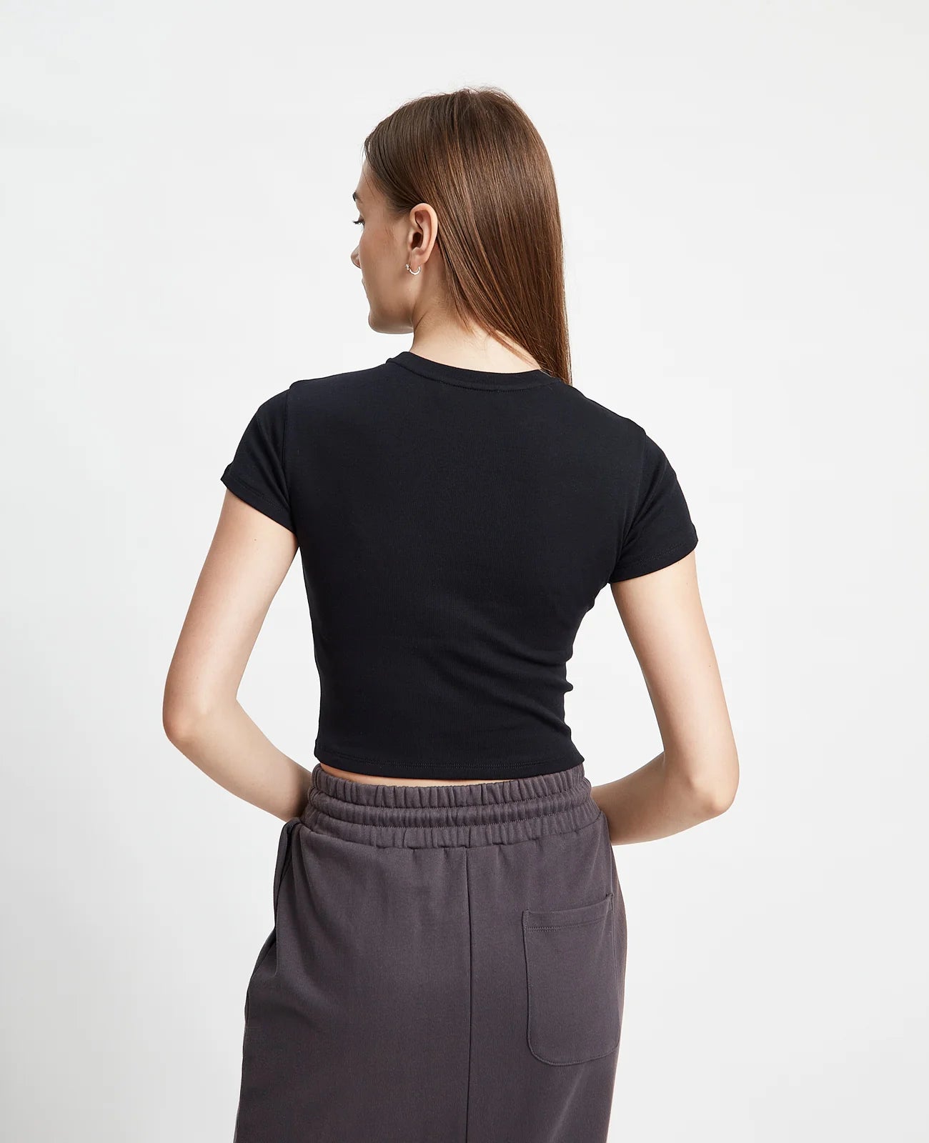 Supima Ribbed Crop Tee