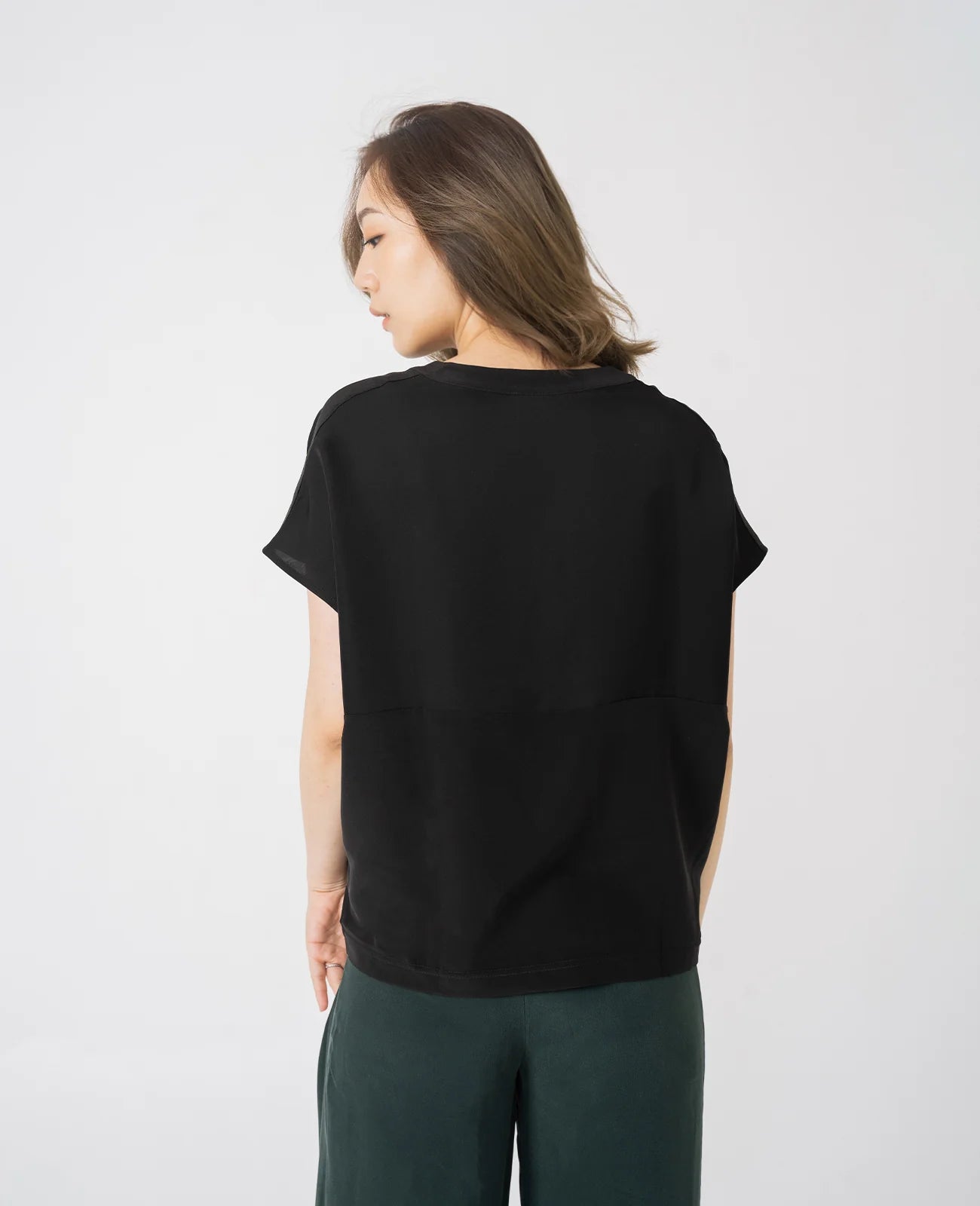 Silk Dropped Shoulder Tee