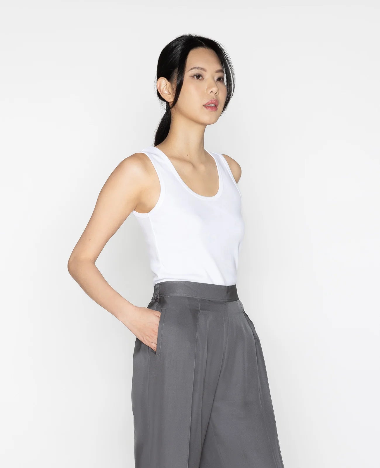 Supima Scoop Neck Ribbed Tank