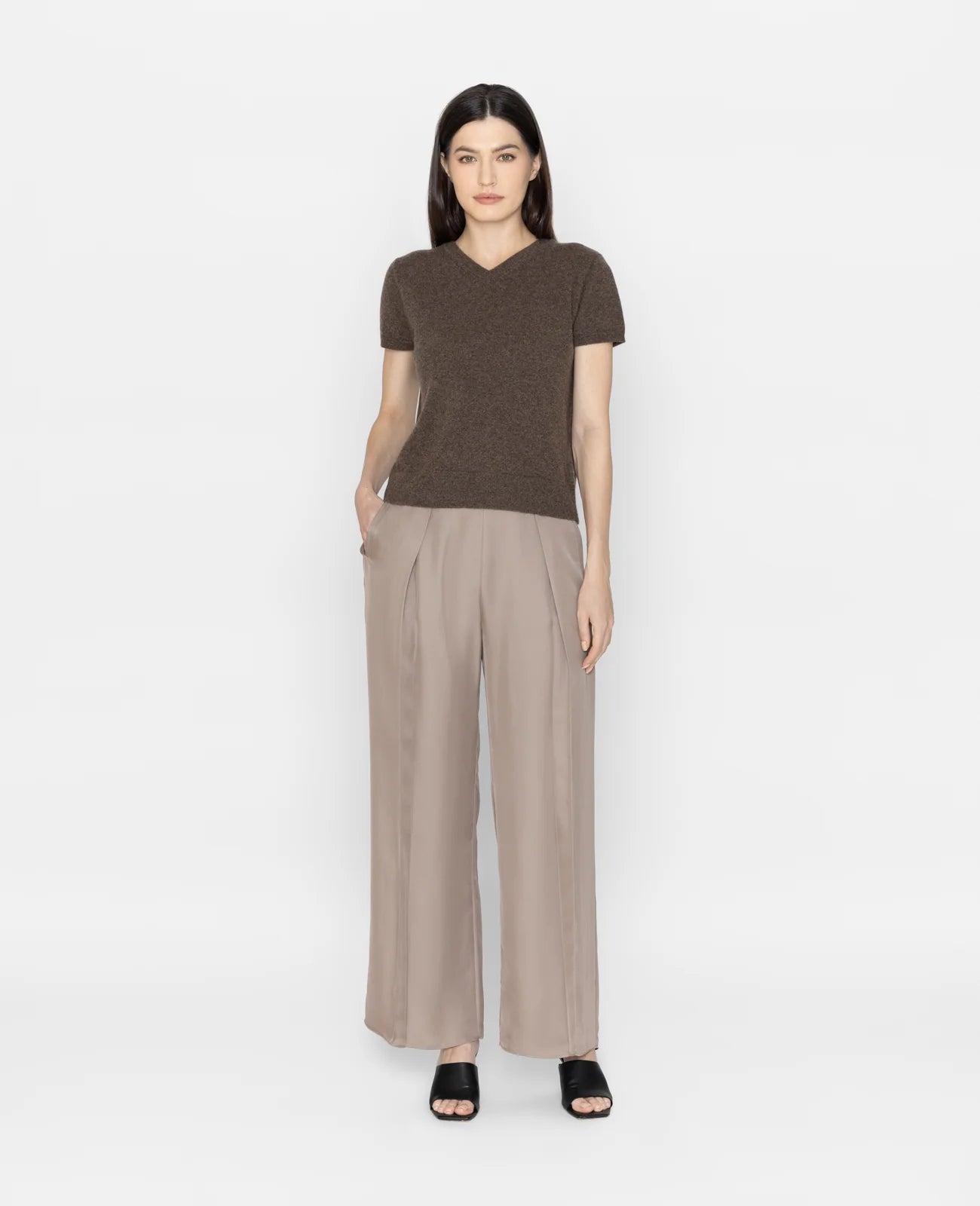 Cashmere 2-Way Short Sleeve Sweater