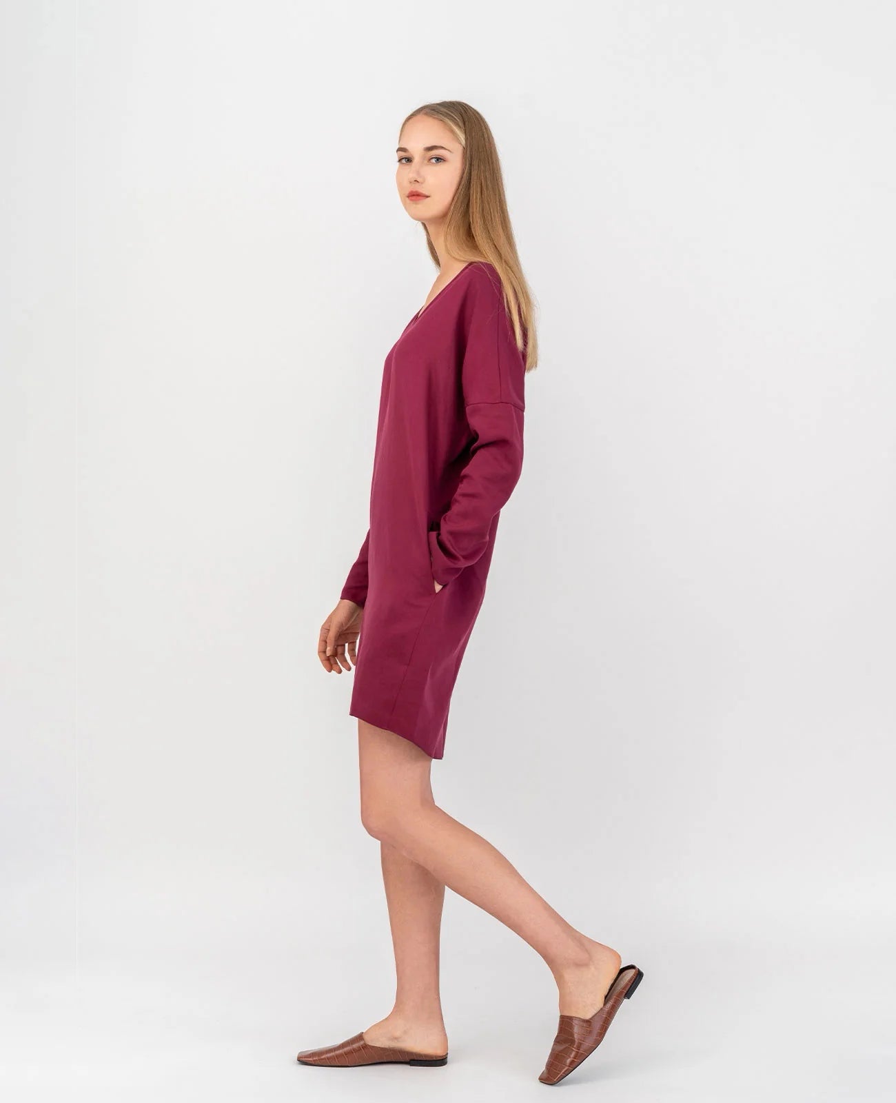 Tencel V-Neck Cocoon Dress