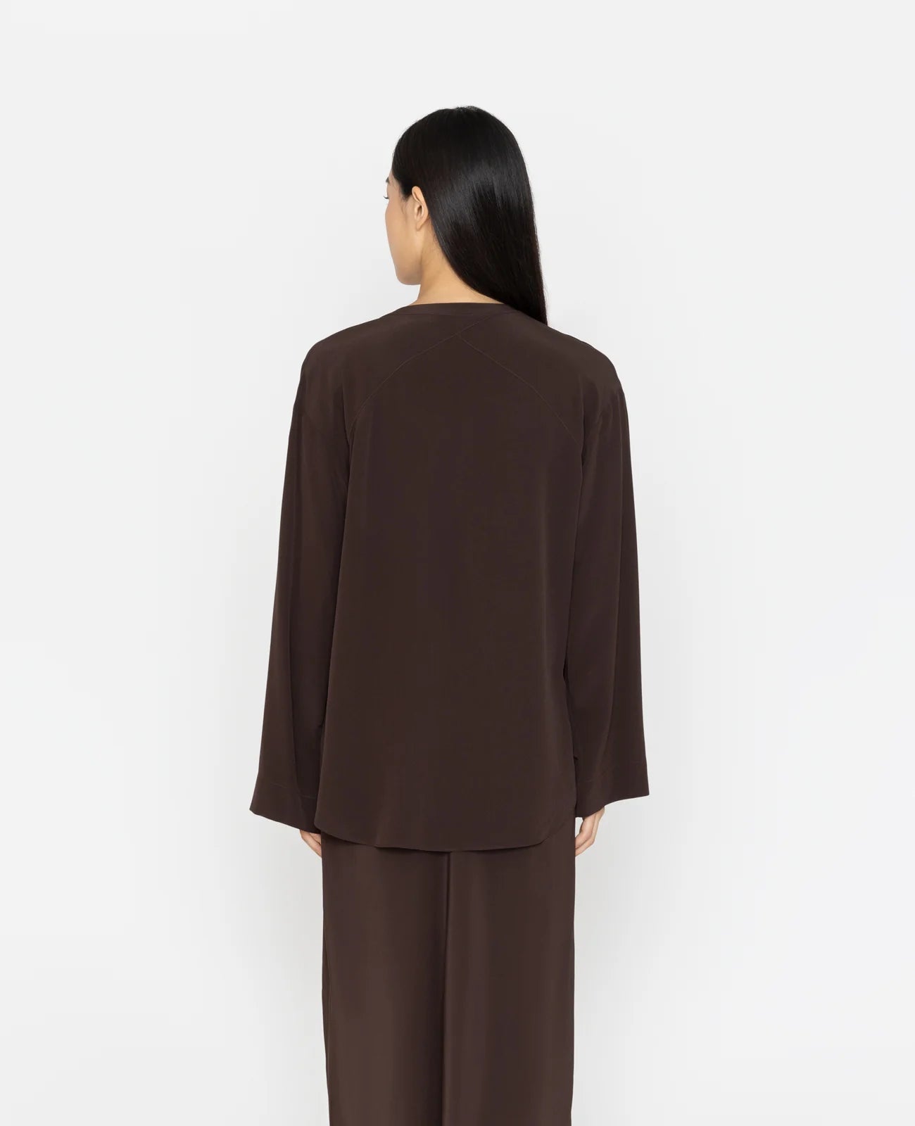 Silk Band Collar Shirt