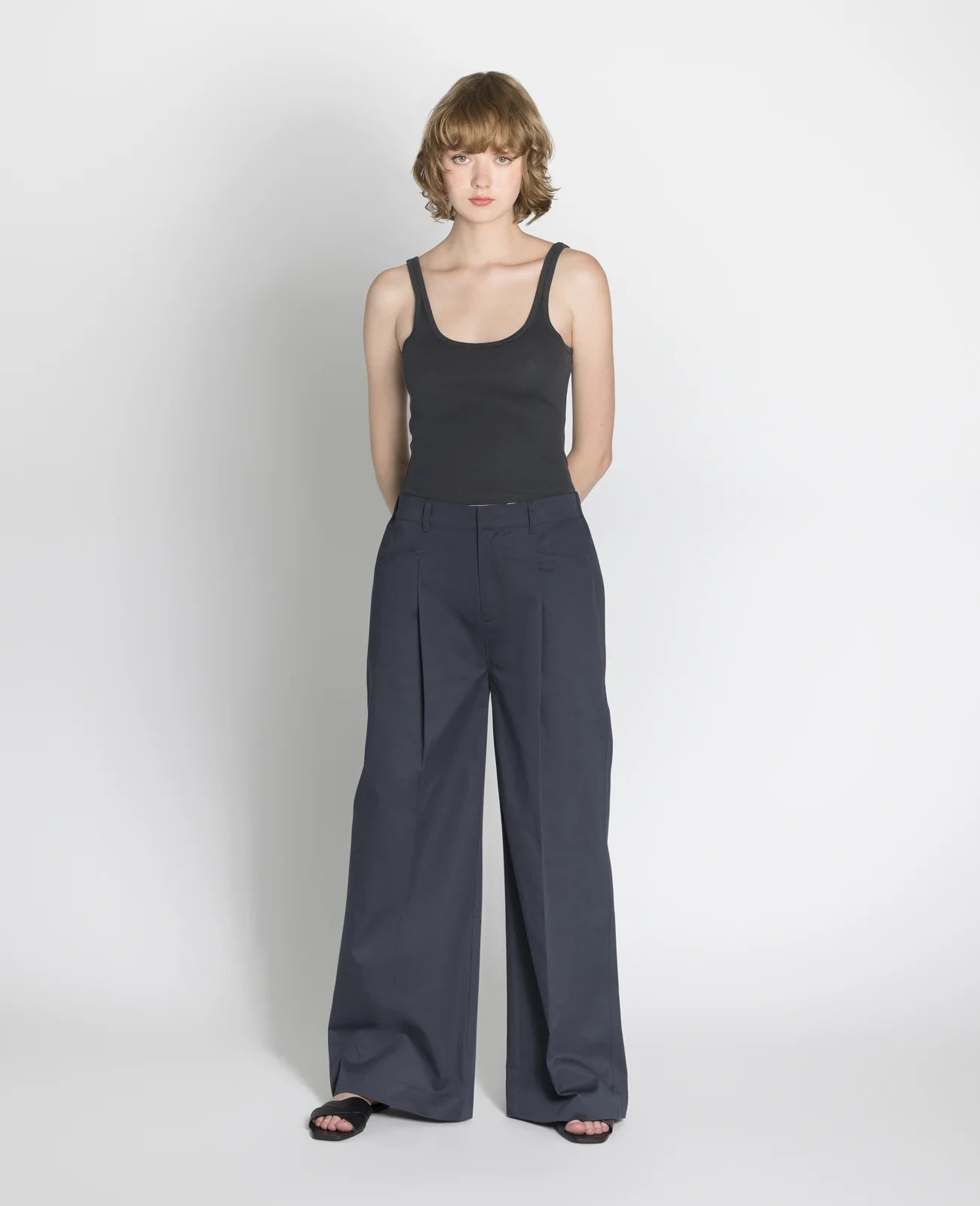 Supima Mid-rise Wide Leg Pants