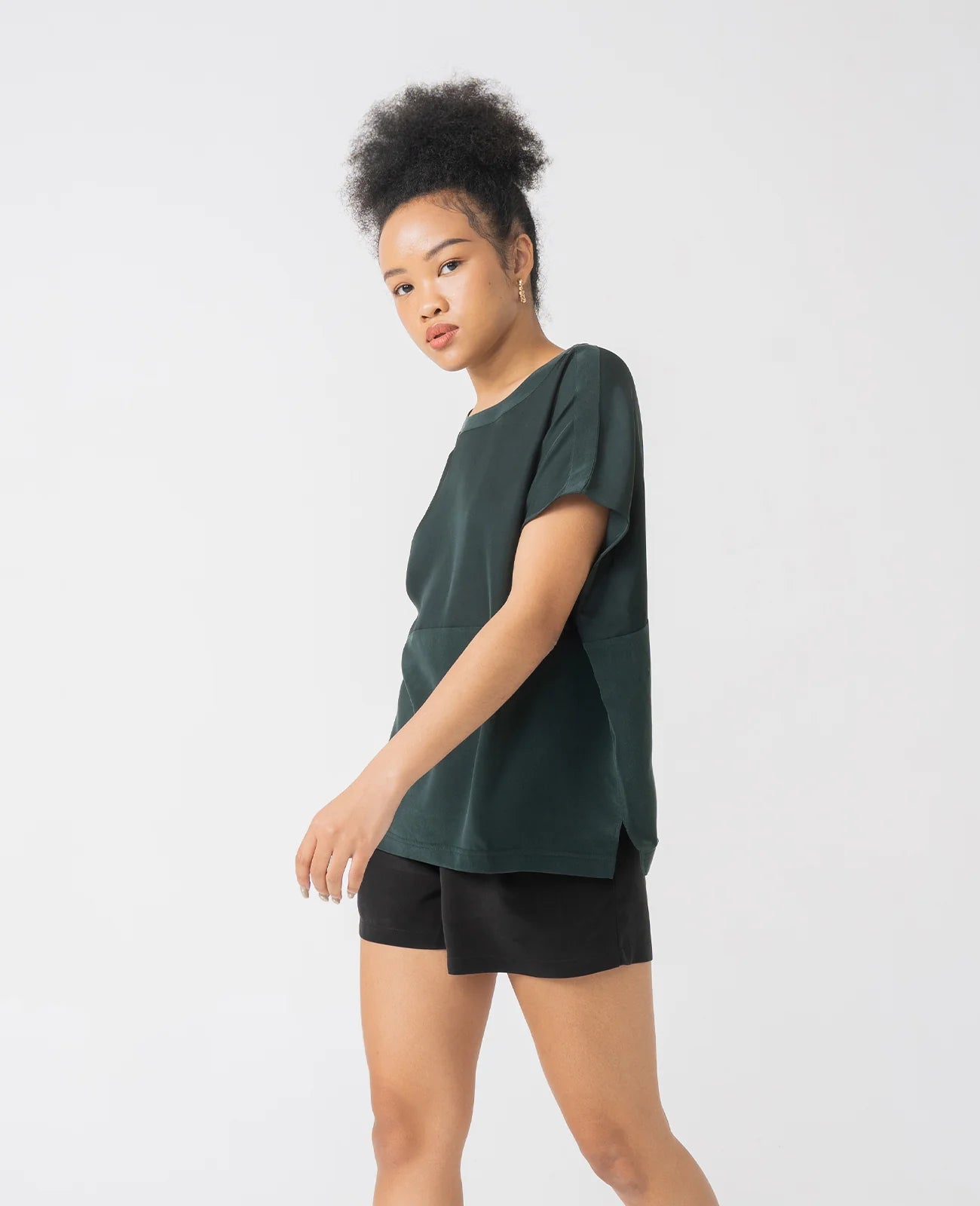 Silk Dropped Shoulder Tee
