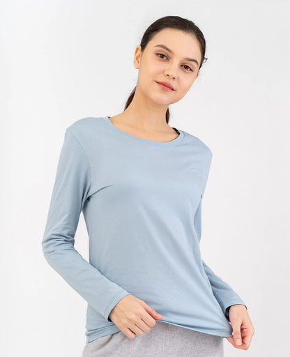 Organic Pima Cotton Long Sleeve Crew Neck Tee