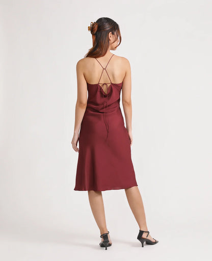 Silk Open Back Slip dress