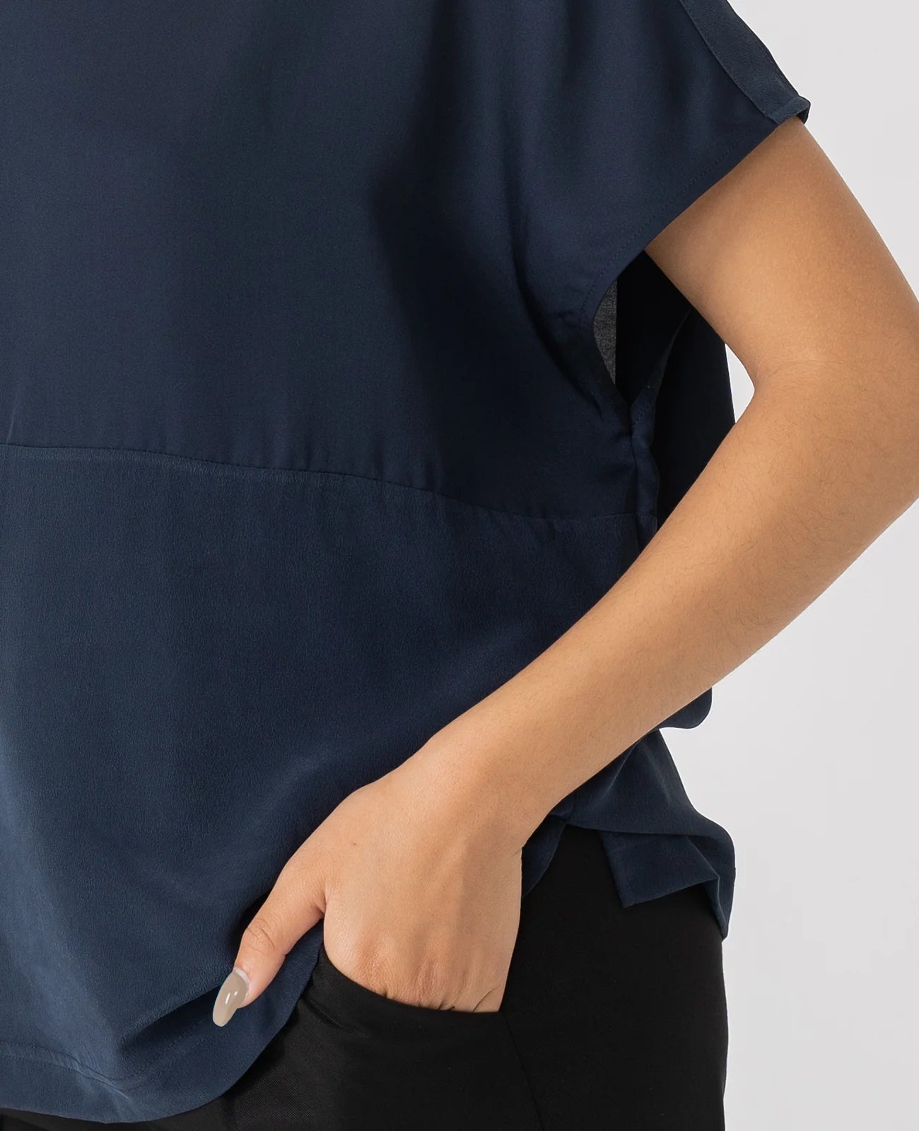Silk Dropped Shoulder Tee