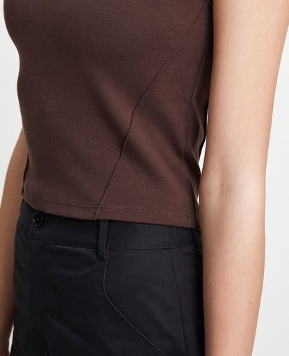 Supima Mock Neck Ribbed Tank