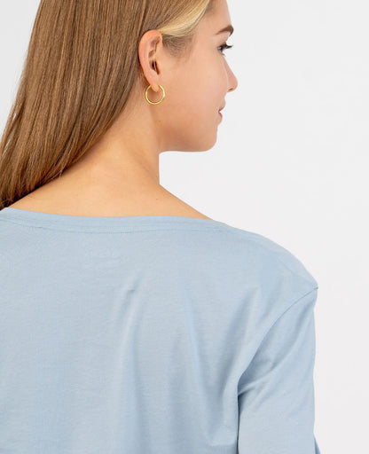 Organic Pima Cotton Long Sleeve V Neck Tee