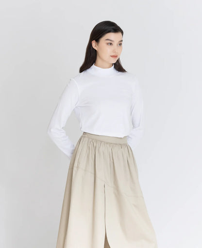 Supima High Neck Long Sleeve Tee