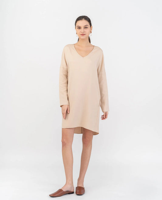 Tencel V-Neck Cocoon Dress