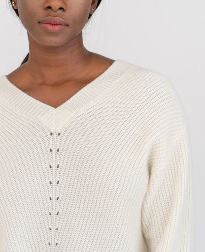 Moving Rib V-Neck Sweater