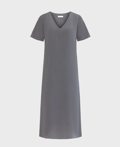 Silk V-neck Tee Dress