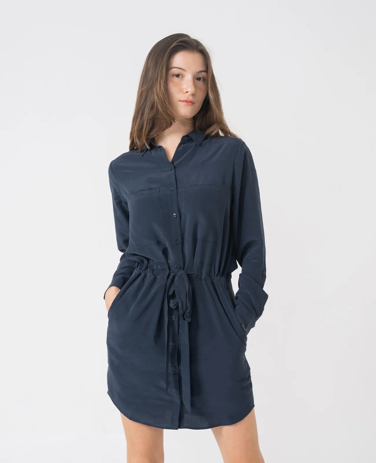 Silk Shirt Dress