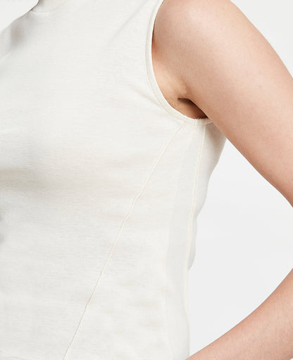Supima Mock Neck Ribbed Tank