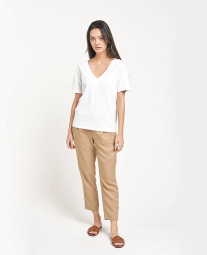 Supima Double V Neck Tee