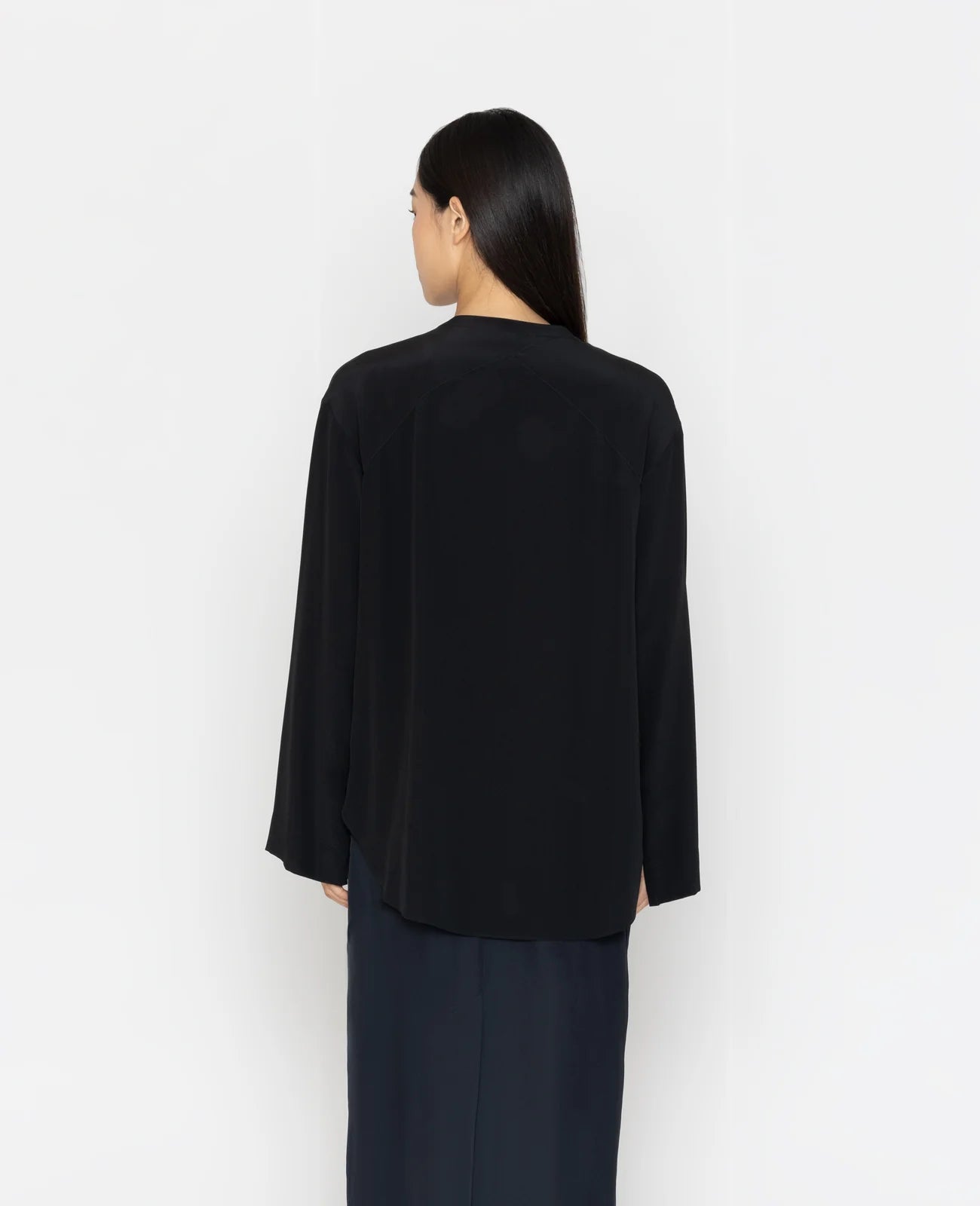 Silk Band Collar Shirt