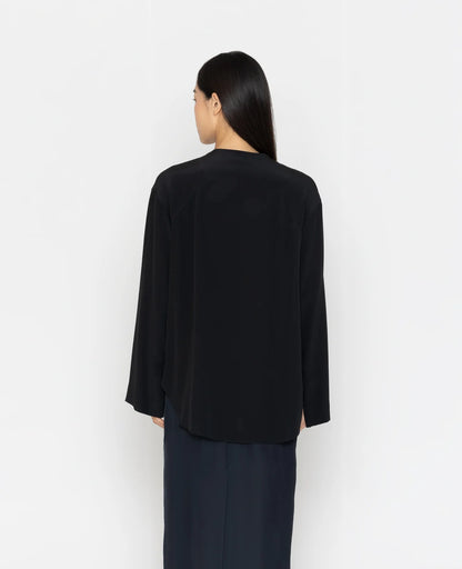 Silk Band Collar Shirt