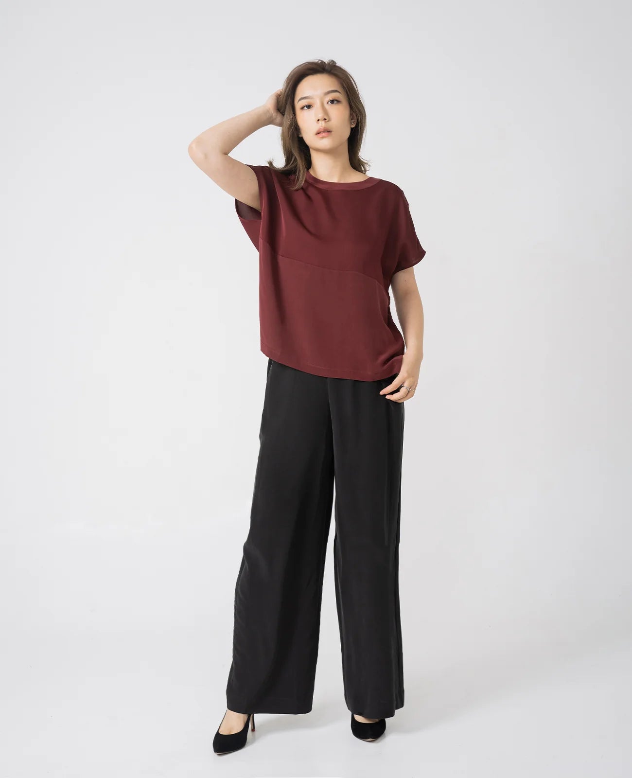 Silk Dropped Shoulder Tee