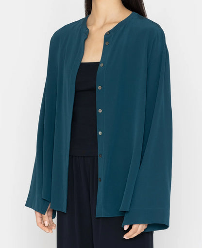 Silk Band Collar Shirt