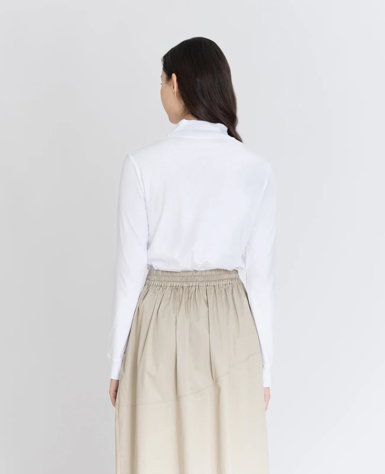 Supima High Neck Long Sleeve Tee