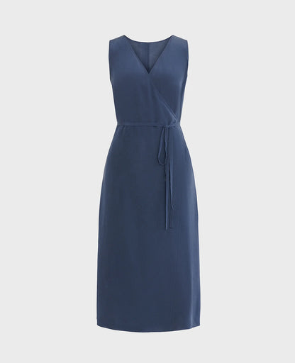 Silk Wrap Tank Dress