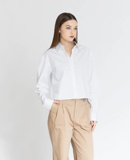 Supima Poplin Cropped Shirt