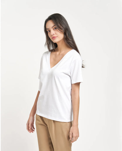 Supima Double V Neck Tee