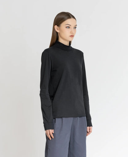 Supima High Neck Long Sleeve Tee