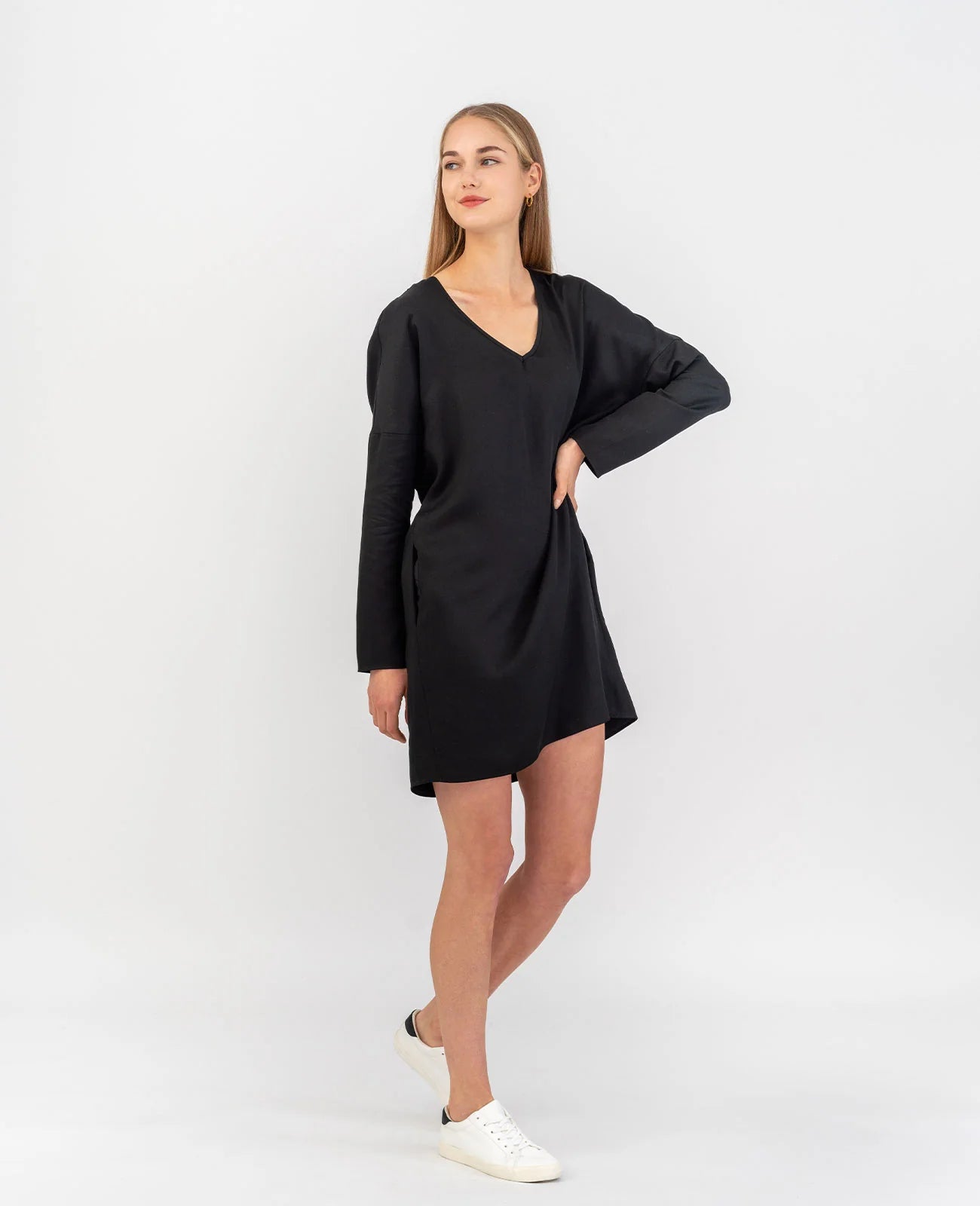 Tencel V-Neck Cocoon Dress