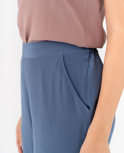 Silk Flat Front Ankle Pants