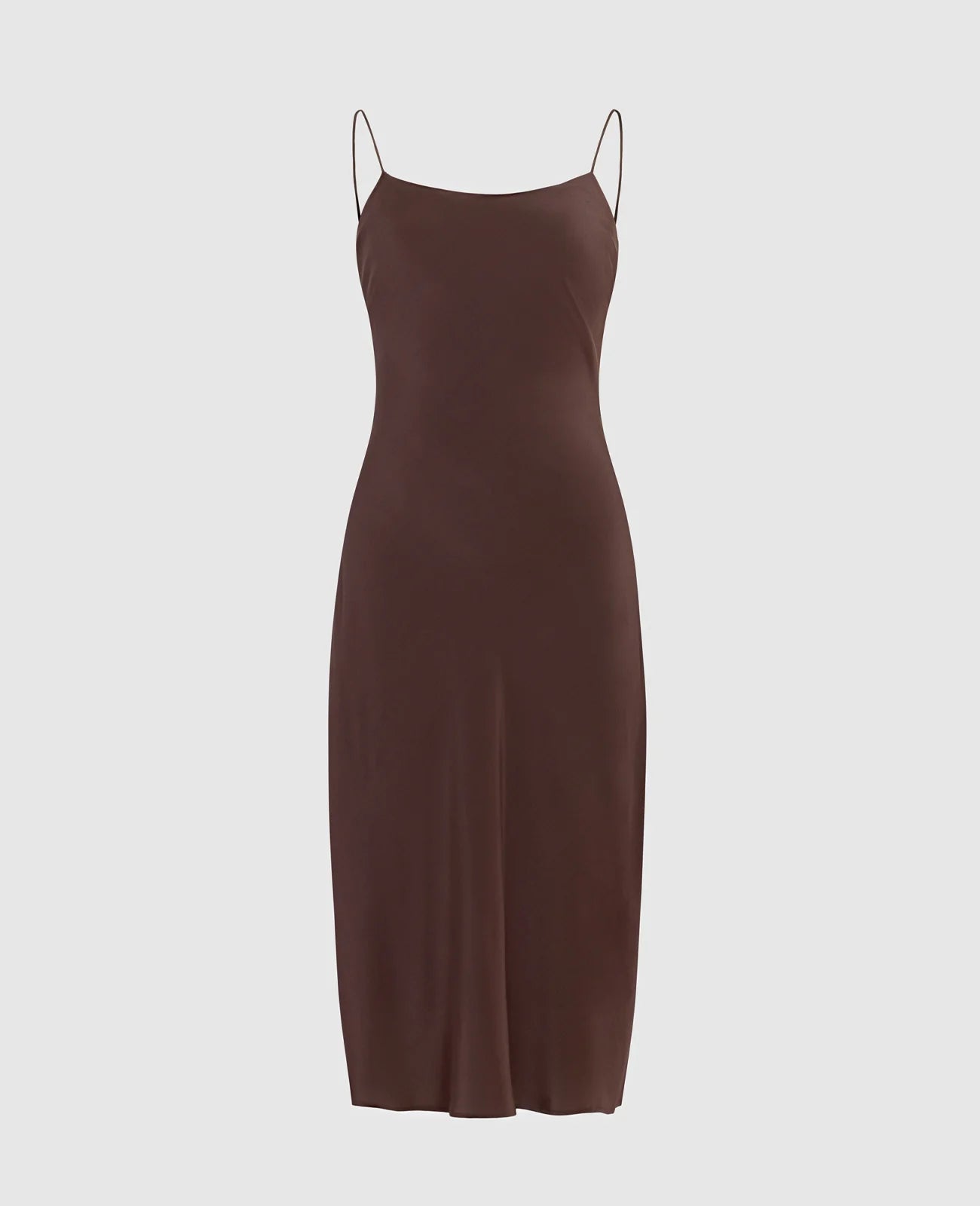 Silk Straight Neck Slip Dress