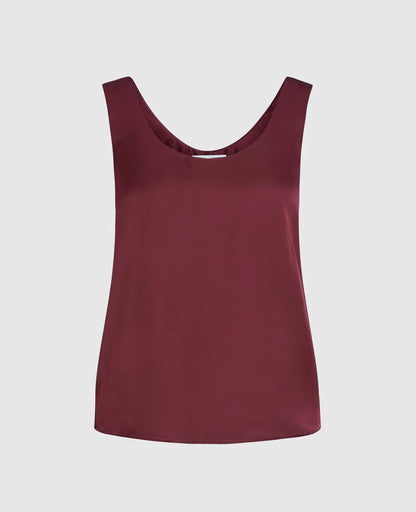 Silk Double Scoop Neck Tank