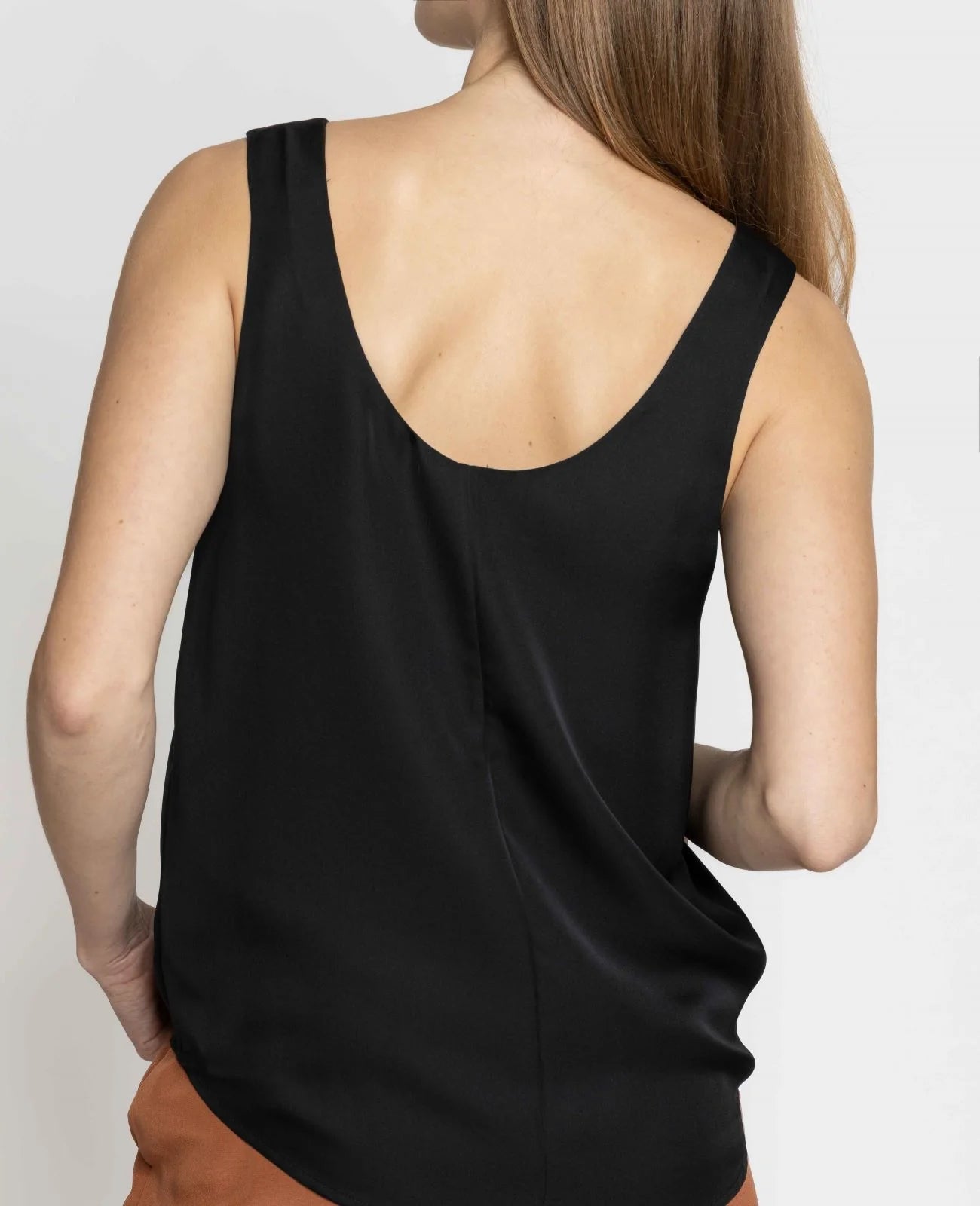 Silk Double Scoop Neck Tank