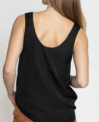 Silk Double Scoop Neck Tank