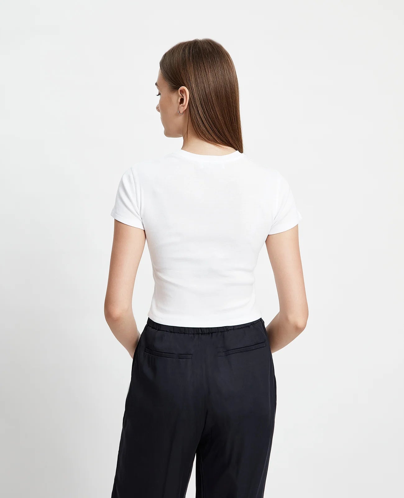 Supima Ribbed Crop Tee